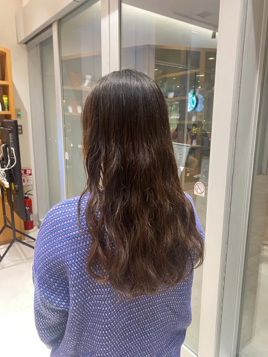 ロング パーマ 💎ツヤ髪ストレート カラー💎かのんのヘアスタイル