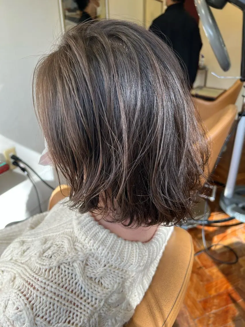 ワンカラー➕ハホニコトリートメント➕ナノバブルシャンプーの写真