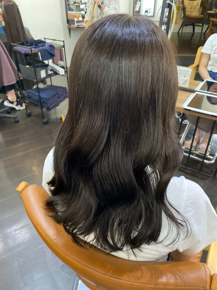 セミロング ヘアカラー トリートメント ヘッドスパ 透明感カラー名駅 名駅みゆのヘアスタイル