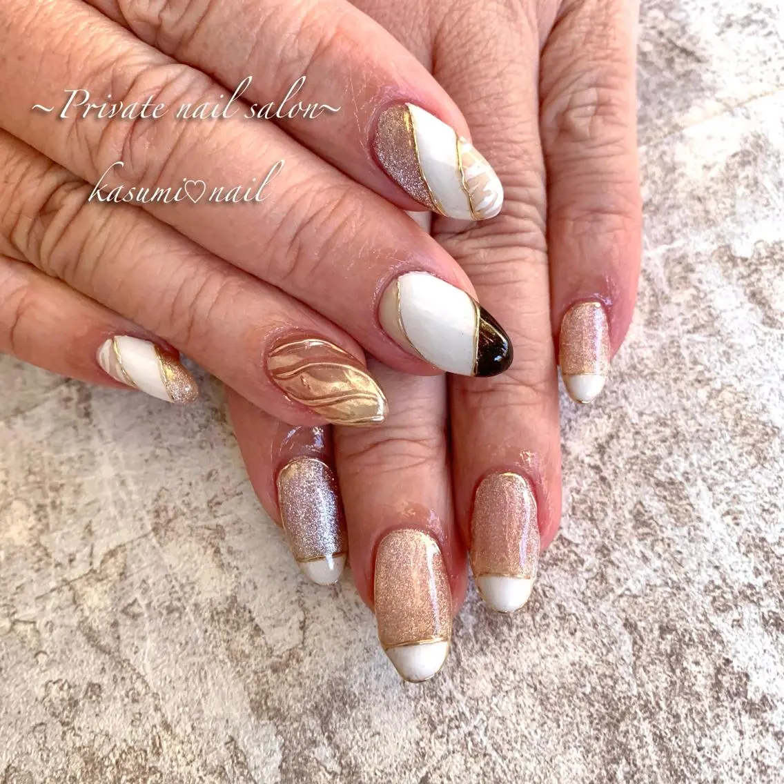 ネイル アートネイル ラメ(グリッター) マグネットネイル ミラーネイル ニュアンスネイル KASUMI♡ Nailのネイルデザイン