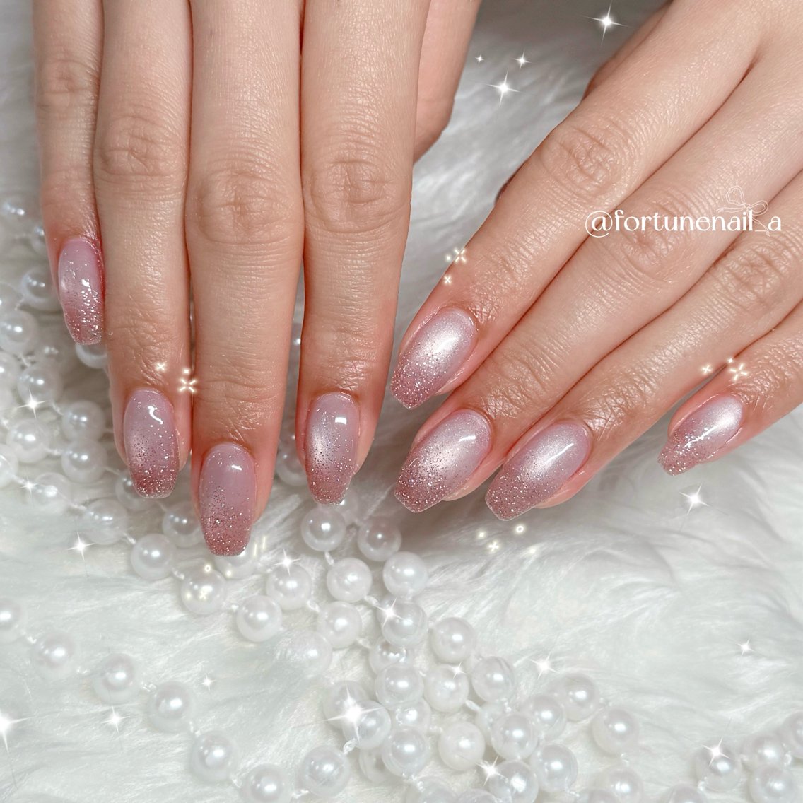 ネイル ラメ(グリッター) ラメグラデーション ハンドネイル .*🎀 aoi🎀のネイルデザイン