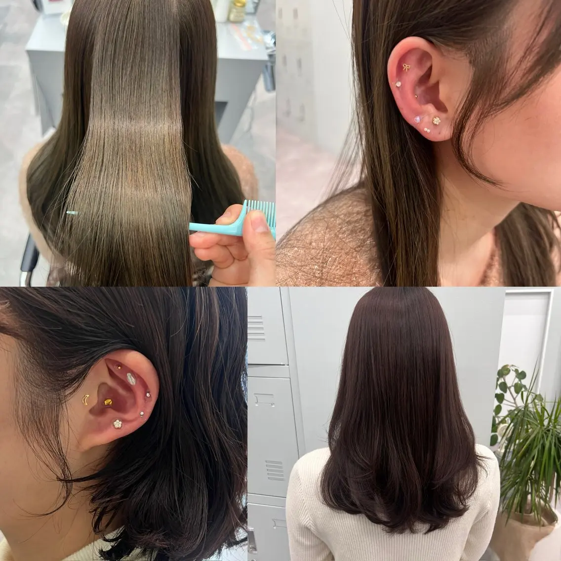 『話題の耳ツボジュエリー付』💎カット+透明感カラー+極潤トリートメント+耳ツボジュエリー10粒✨の写真