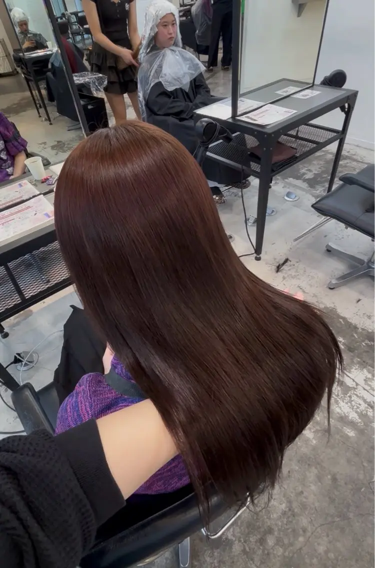 ロング カラー ブラウンカラー ヘアカラー 縮毛矯正 トリートメント ダメージレス艶髪 🦋MISAKI🦋のヘアスタイル