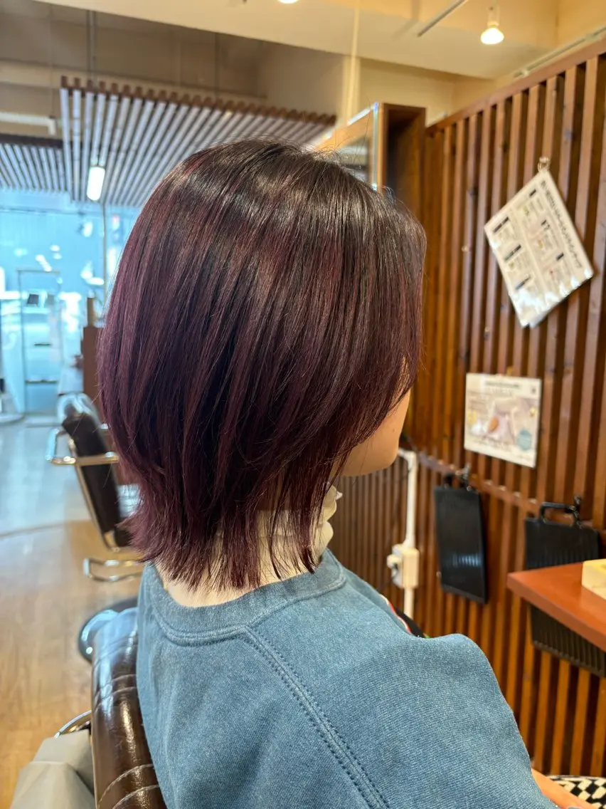 ショート カラー 女性目線でつくる ボブ縮毛矯正のヘアスタイル