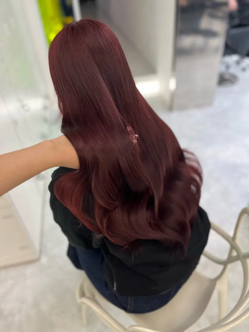 ロング ヘアカラー 🍒韓国暖色ヘア NO.1🍒🪽のヘアスタイル