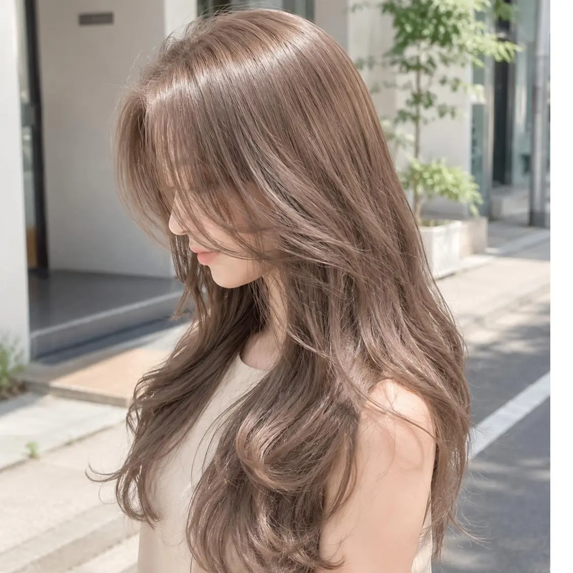 ロング カラー アディクシーカラー ベージュカラー 透明感カラー ヘーゼル 髪質改善 カット ヘアカラー SOURCE河原町/ ヘアケア🫧艶カラーのヘアスタイル
