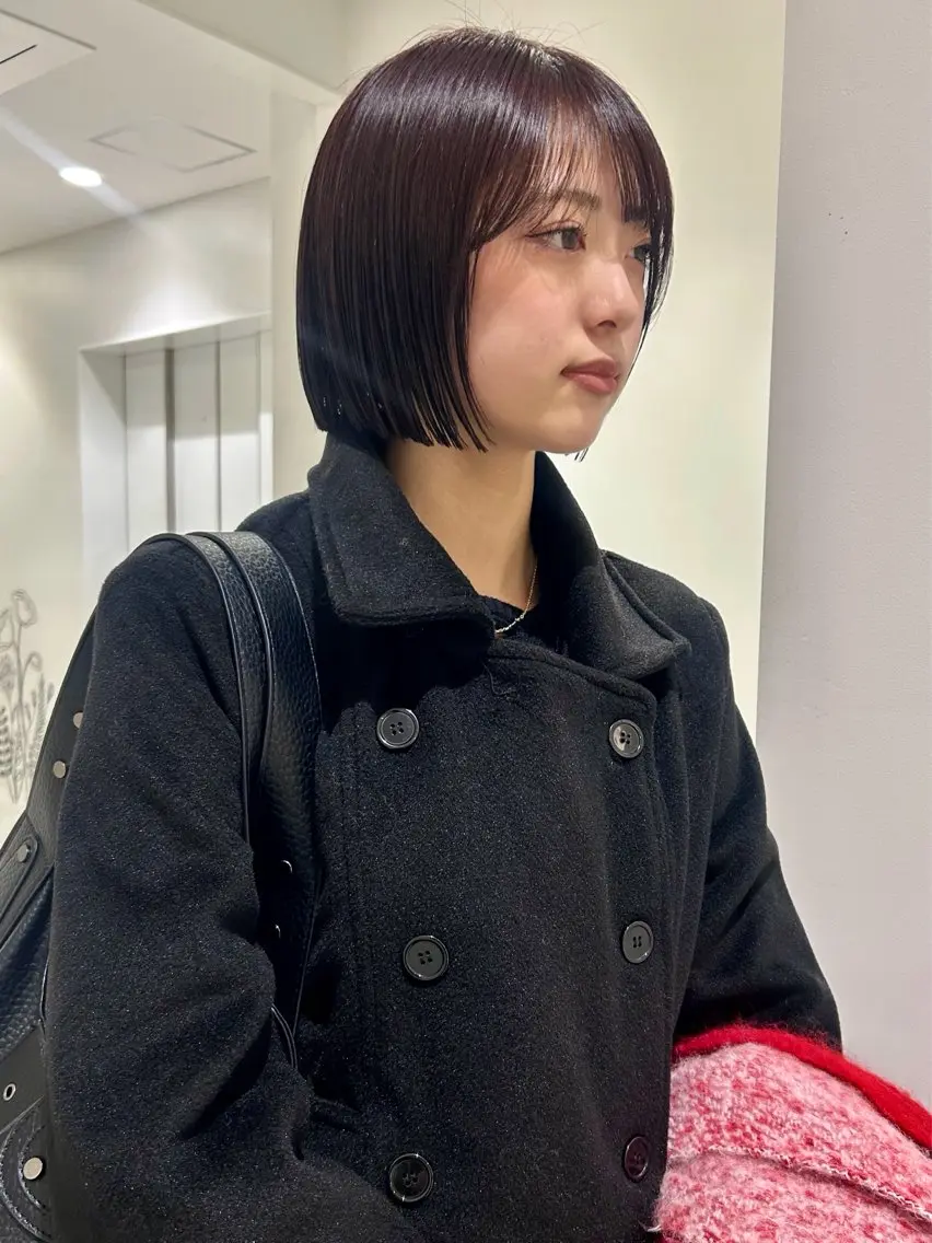 ミディアム カラー カット ヘアカラー 👔ボブ﹨髪質改善 ストレート🩳ももかのヘアスタイル