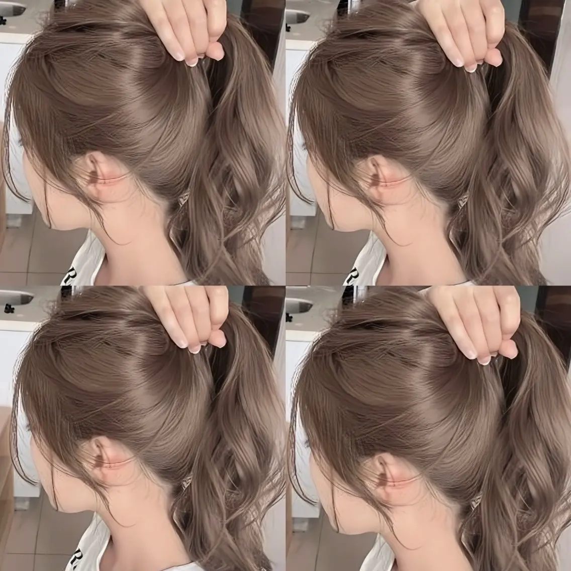 セミロング ヘアカラー トリートメント ヘッドスパ 透明感♡グレージュ ♡ミルクティー♡のヘアスタイル