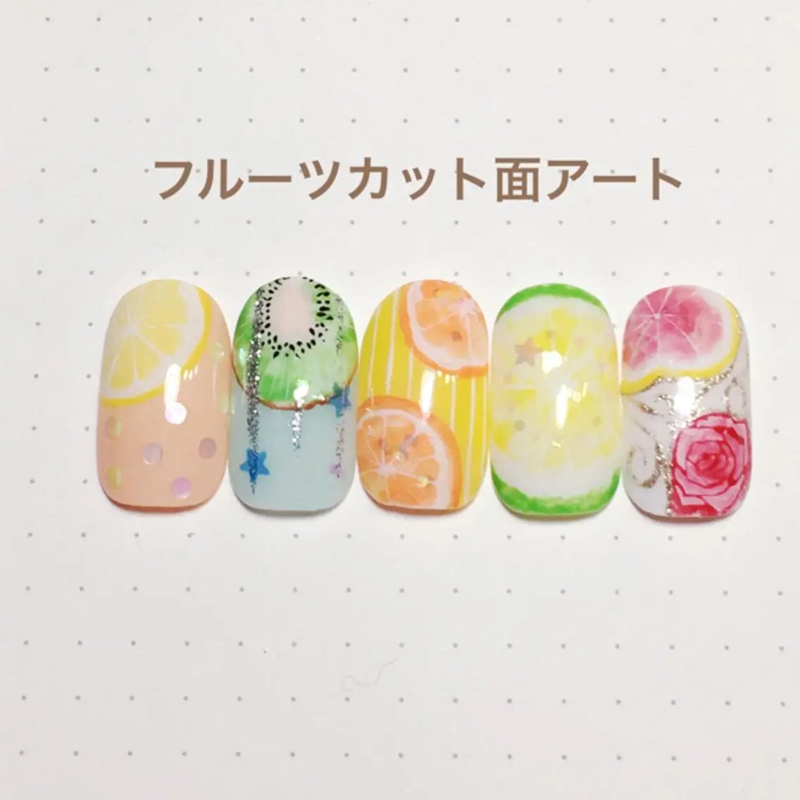 ネイル アートネイル オレンジ ピンク ネイリスト aicoのネイルデザイン