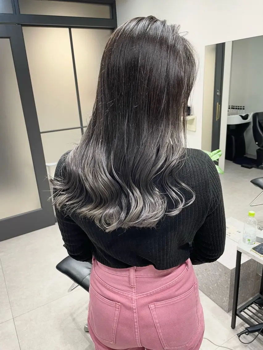 ロング カラー ヘアカラー トリートメント 髪質改善will hairdesignのヘアスタイル