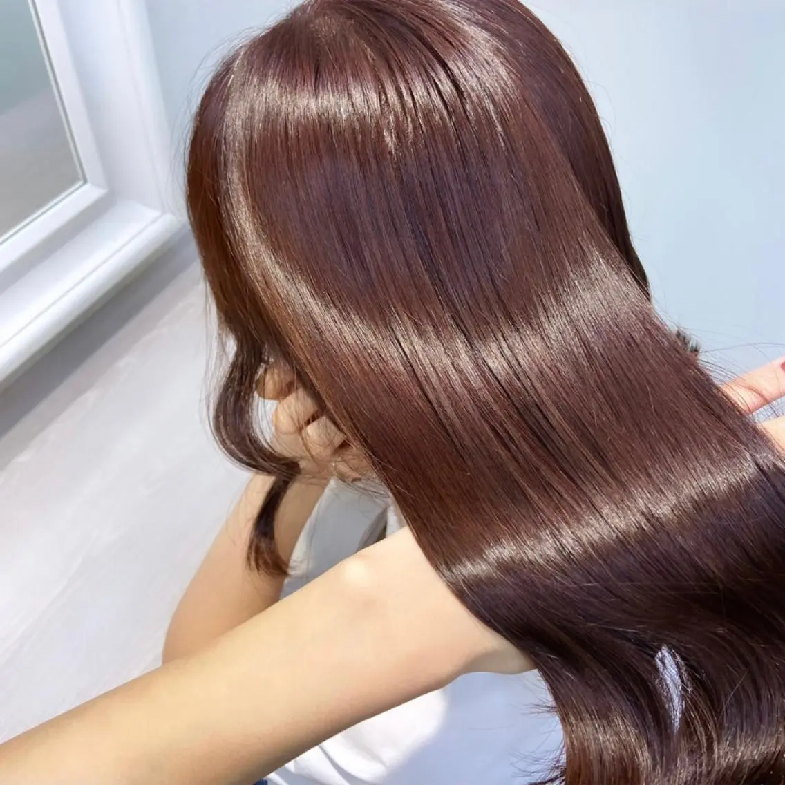 セミロング カラー ベージュカラー ブリーチ ケアブリーチ 透明感カラー ダブルカラー mai 🎀 / 梅田美容室のヘアスタイル