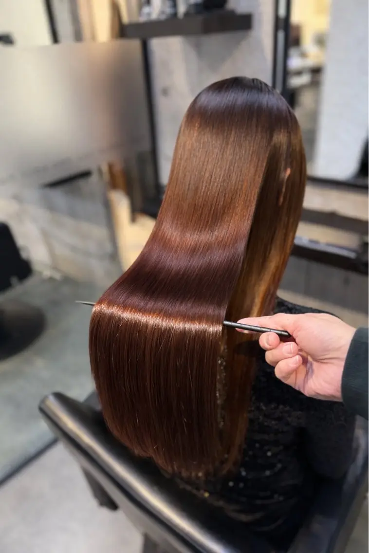 ロング カット 縮毛矯正 トリートメント 👑髪質改善カラー 中垣斗希のヘアスタイル