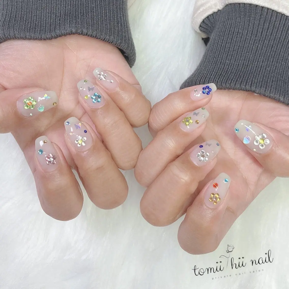 ネイル フラワーネイル 韓国ネイル ストーンネイル tomii-hii -nailのその他イメージ