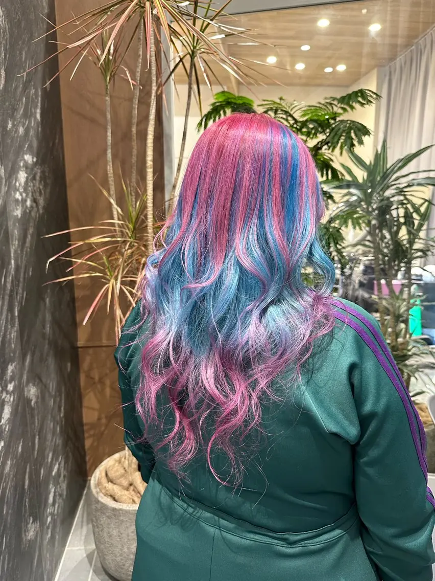 ロング カラー ブリーチ ケアブリーチ デザインカラー ダブルカラー ピンクカラー 💋ハイトーンデザイ ンヘア💋A'nyuのヘアスタイル