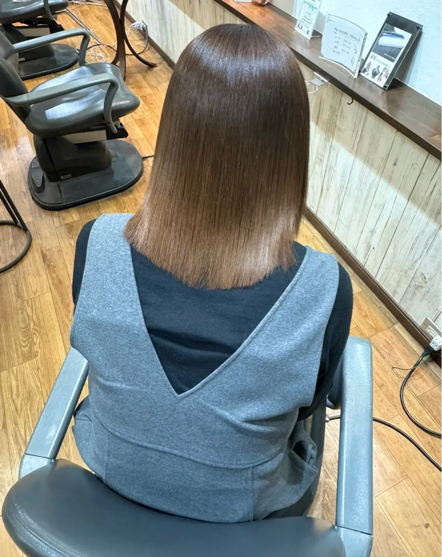 ミディアム 縮毛矯正 カラーモデル募集 すがっちのヘアスタイル