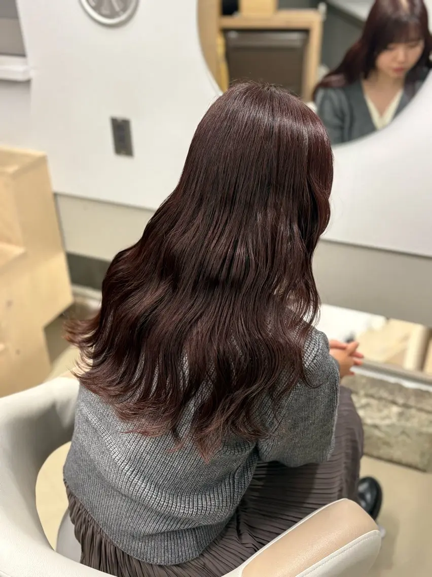 ロング カラー レッドカラー 🎀︎maho/暖色 /レイヤーカット‎のヘアスタイル