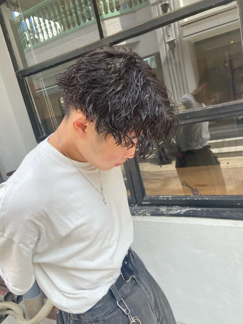 ミディアム カット パーマ トリートメント 🔥メンズ特化/ 奥野心太【副店長】のヘアスタイル
