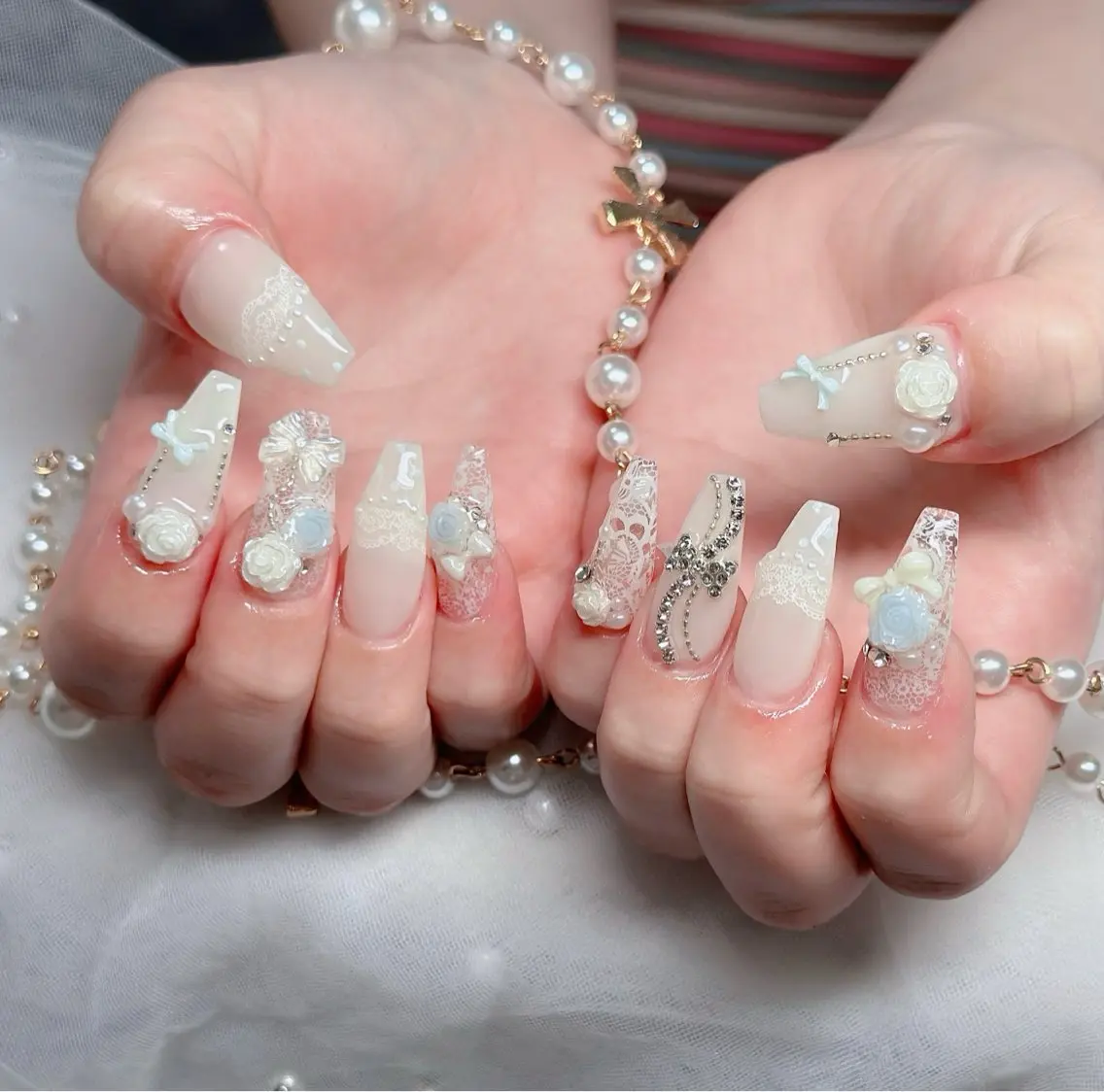 ネイル ハート キラキラネイル リボン ハンドネイル キノコ H.babynailのネイルデザイン
