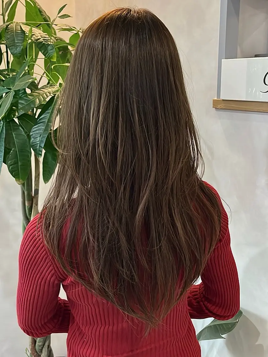 ロング カラー カット 縮毛矯正 堀井 政輝のヘアスタイル