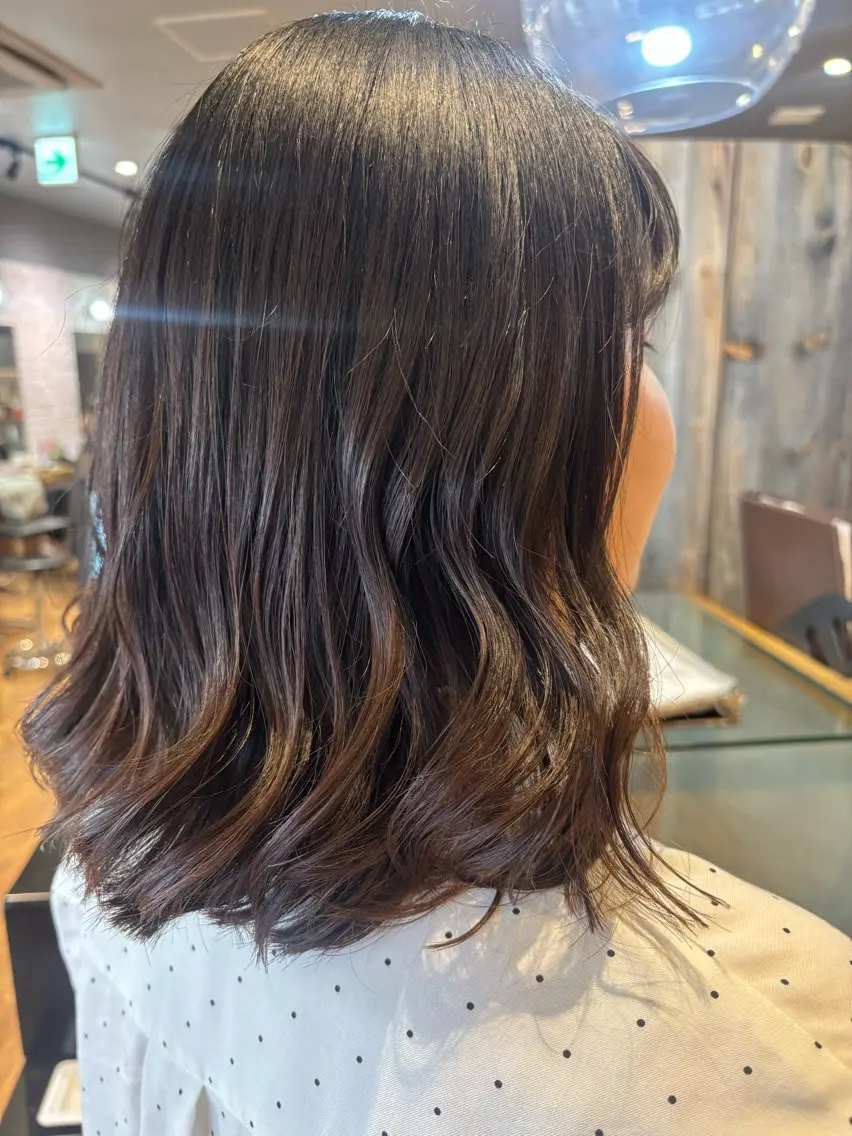 ミディアム カット 🎀ワンレンボブ🎀 ワンカラー　あゆみのヘアスタイル