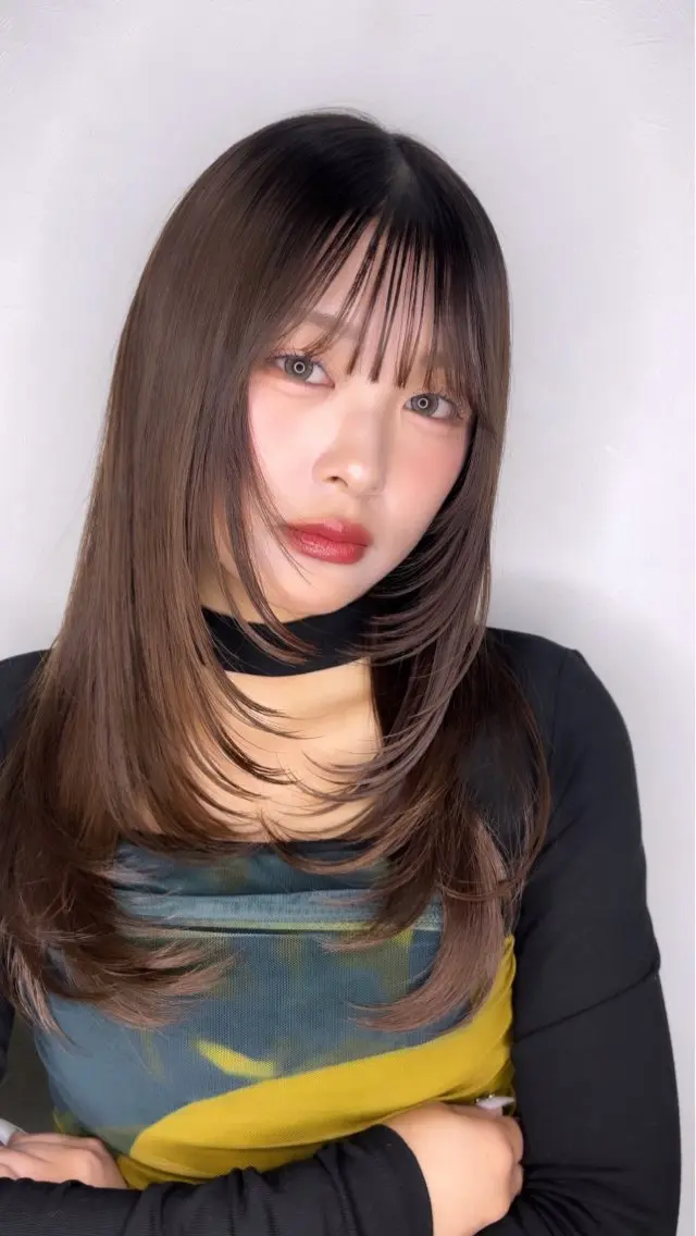 セミロング カット ヘアカラー トリートメント 剣持友希/ifh iizuka/高崎のヘアスタイル