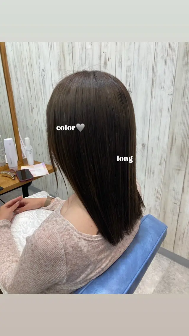 ミディアム カラー ヘアカラー 縮毛矯正✨艶カラー 🤍佐々木彩衣のヘアスタイル