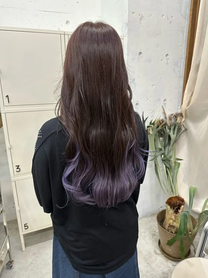 ロング カラー ヘアカラー MUKU ひかるのヘアスタイル