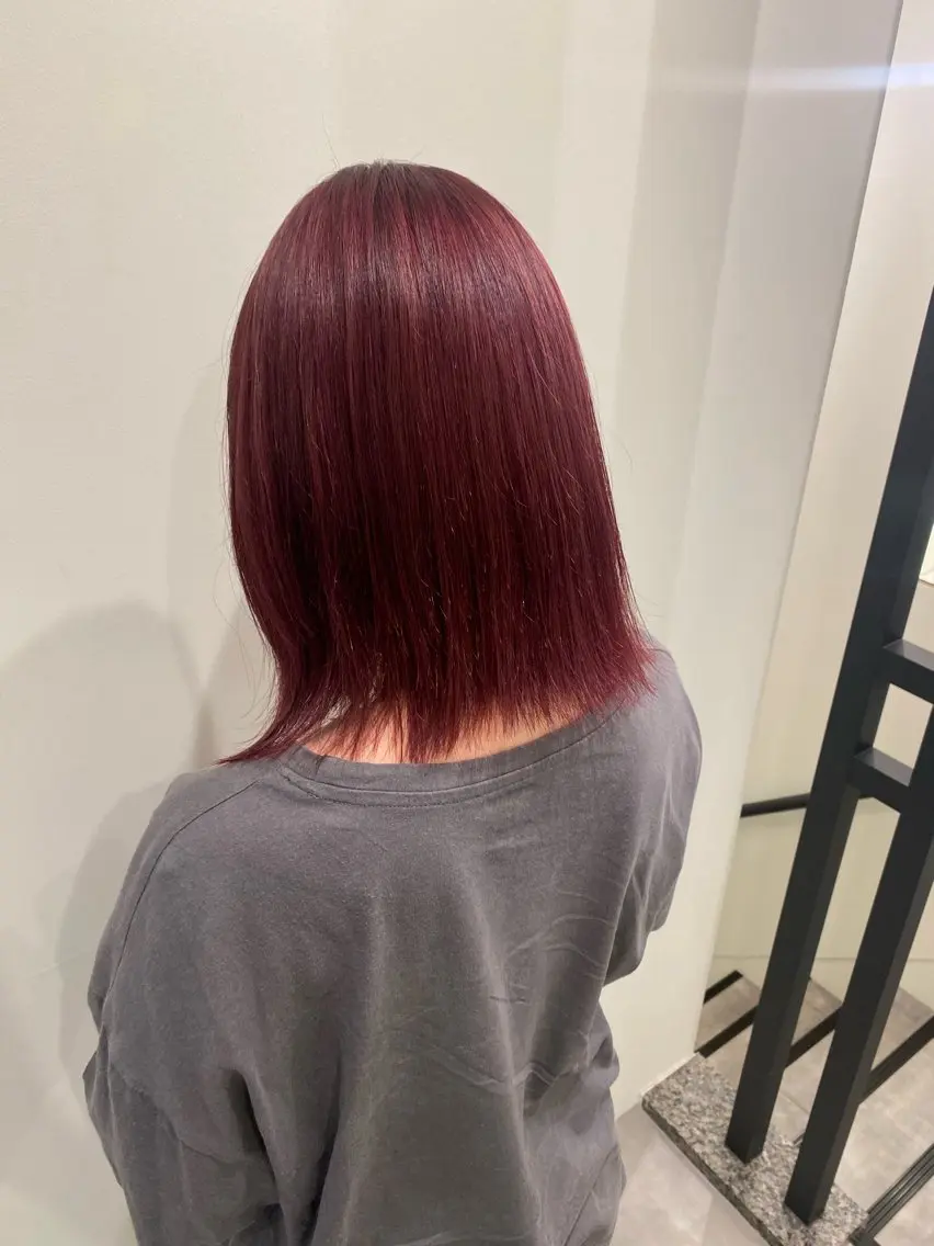 ミディアム カラー ブリーチ ピンクカラー カット ヘアカラー トリートメント 🍑 モモカ🍑のヘアスタイル