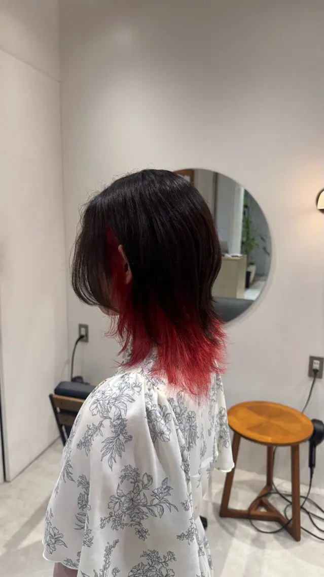 ミディアム カラー カット ヘアカラー トリートメント 🌓ウルフ/ショート /ハイトーン/大夢のヘアスタイル