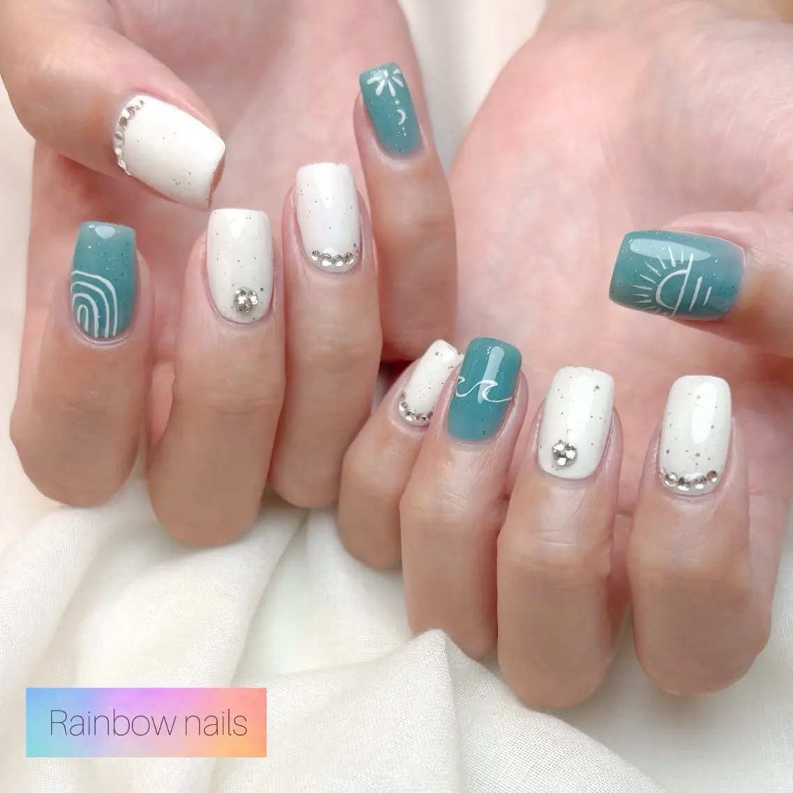 ネイル ハンドネイル Rainbow nailsくろちゃんのネイルデザイン