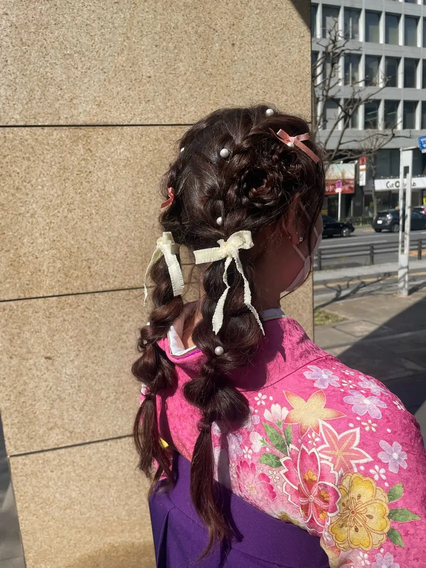 ロング 卒業式のヘアスタイル ヘアセット 垢抜け透明感カラー 🌻篠崎梓🌻のヘアスタイル