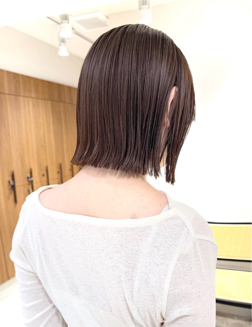 カット 縮毛矯正×ボブ🥣 オイカワ レイのヘアスタイル
