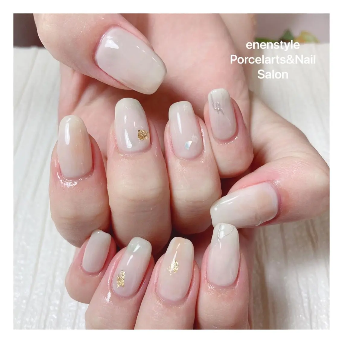 ミディアム ネイル ハンドネイル 🐾enen style 🐾のネイルデザイン