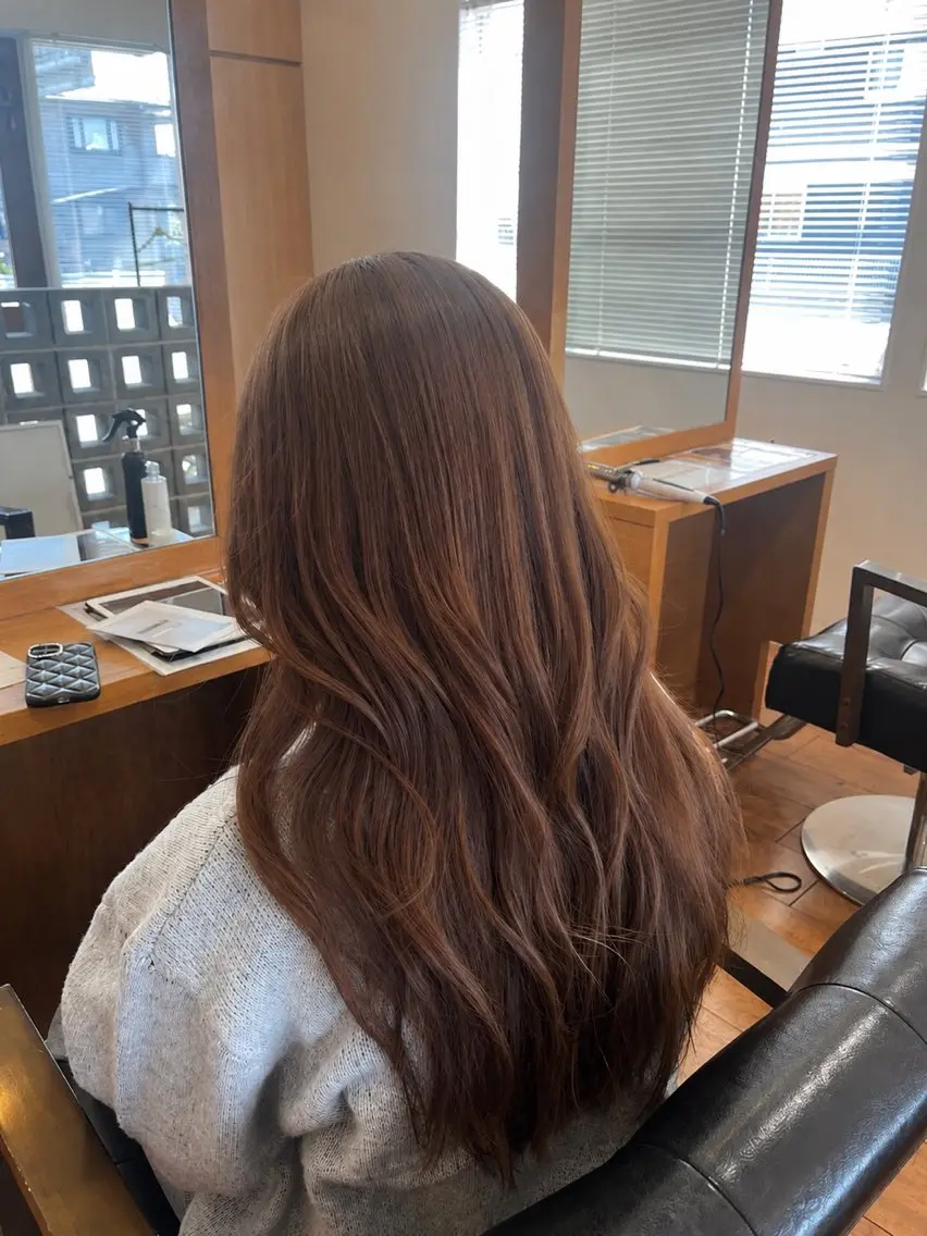 ロング カラー ブリーチ ブラウンカラー 透明感カラー ダブルカラー ブリーチなしカラー 💫透明感カラー💫 芝淵　日留菜のヘアスタイル