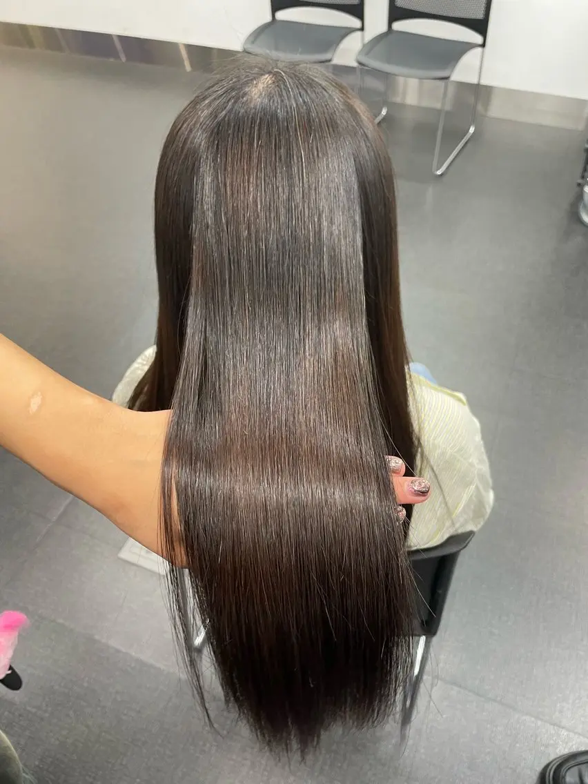 ロング 縮毛矯正 TheEct Q'n ໒꒱· ﾟななこのヘアスタイル
