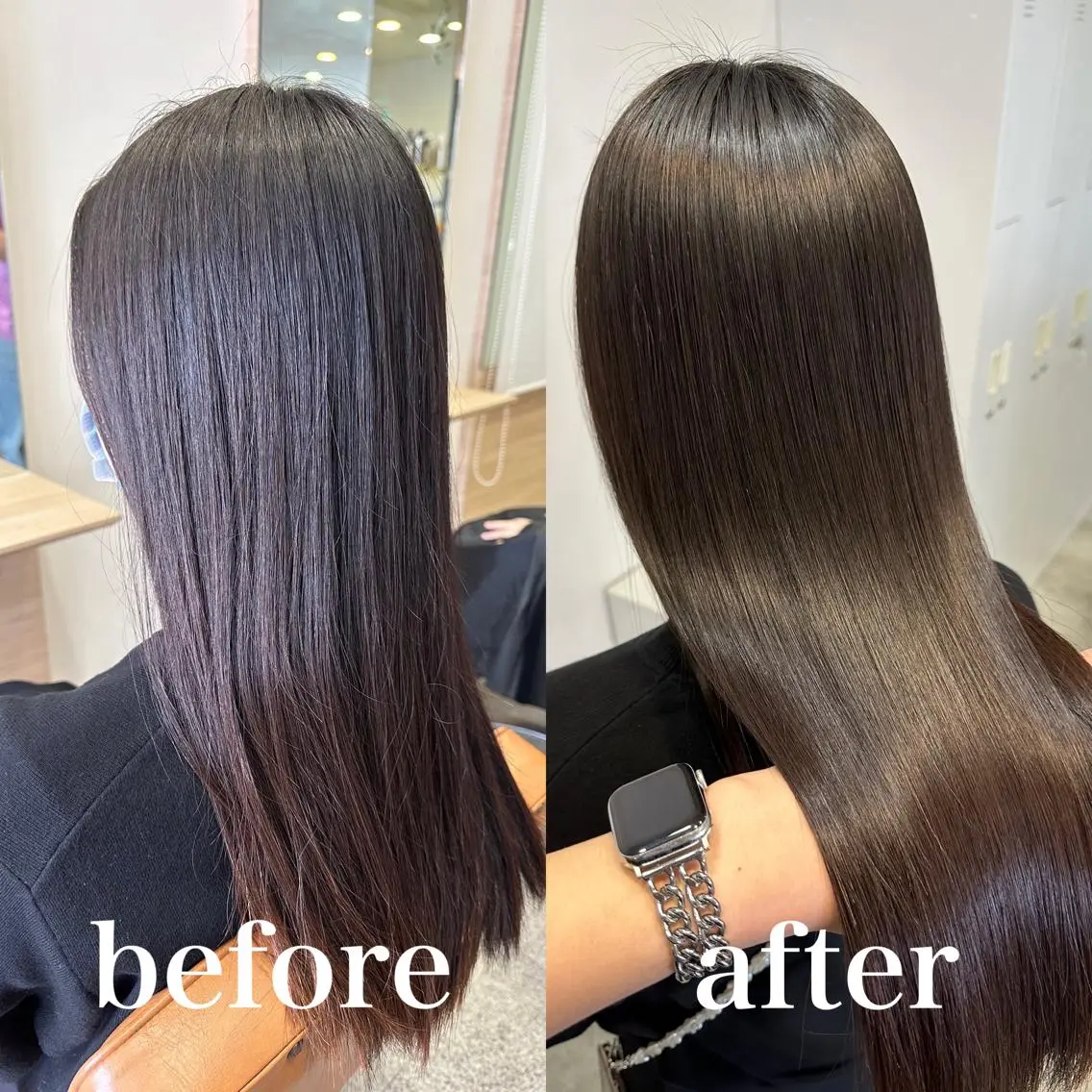 ロング ボブ くせ毛 ハイライト 髪質改善 韓国風ヘア 神戸ボブ✂️ ioe三宮/田 伸佳のヘアスタイル