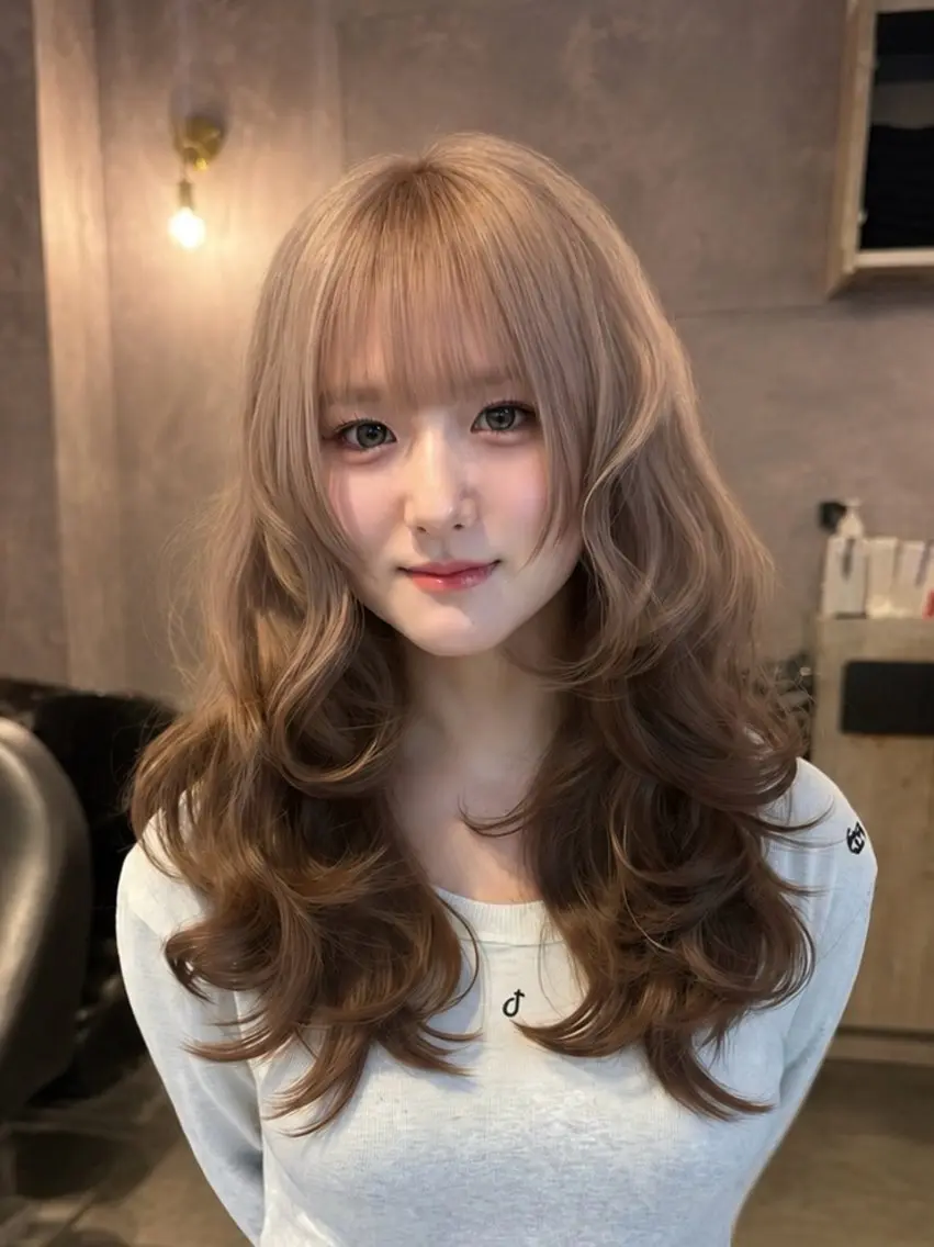 セミロング カラー ヘアアレンジ ヘアカラー トリートメント 🌱巴結生🌿グレー ジュ☁️ミルクティーのヘアスタイル