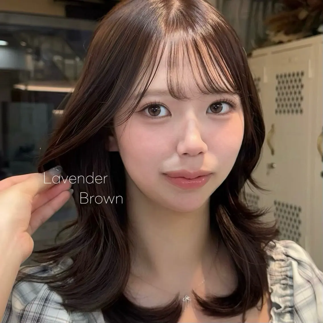 ミディアム ラベンダーブラウン ヘアカラー トリートメント 韓国ヘア/美髪 / Inori🇰🇷のヘアスタイル