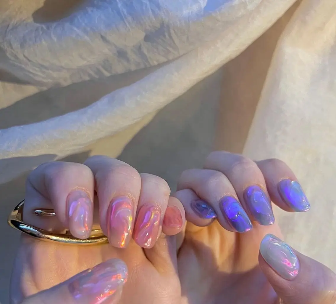 ネイル オーロラネイル tamu nail 　金町のネイルデザイン
