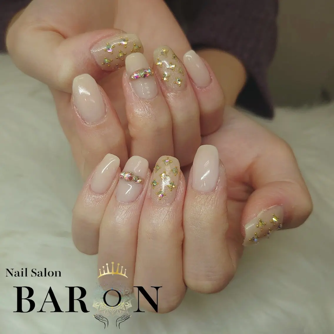 ネイル オーロラネイル ストーンネイル ♛BARON♛ AOIのネイルデザイン