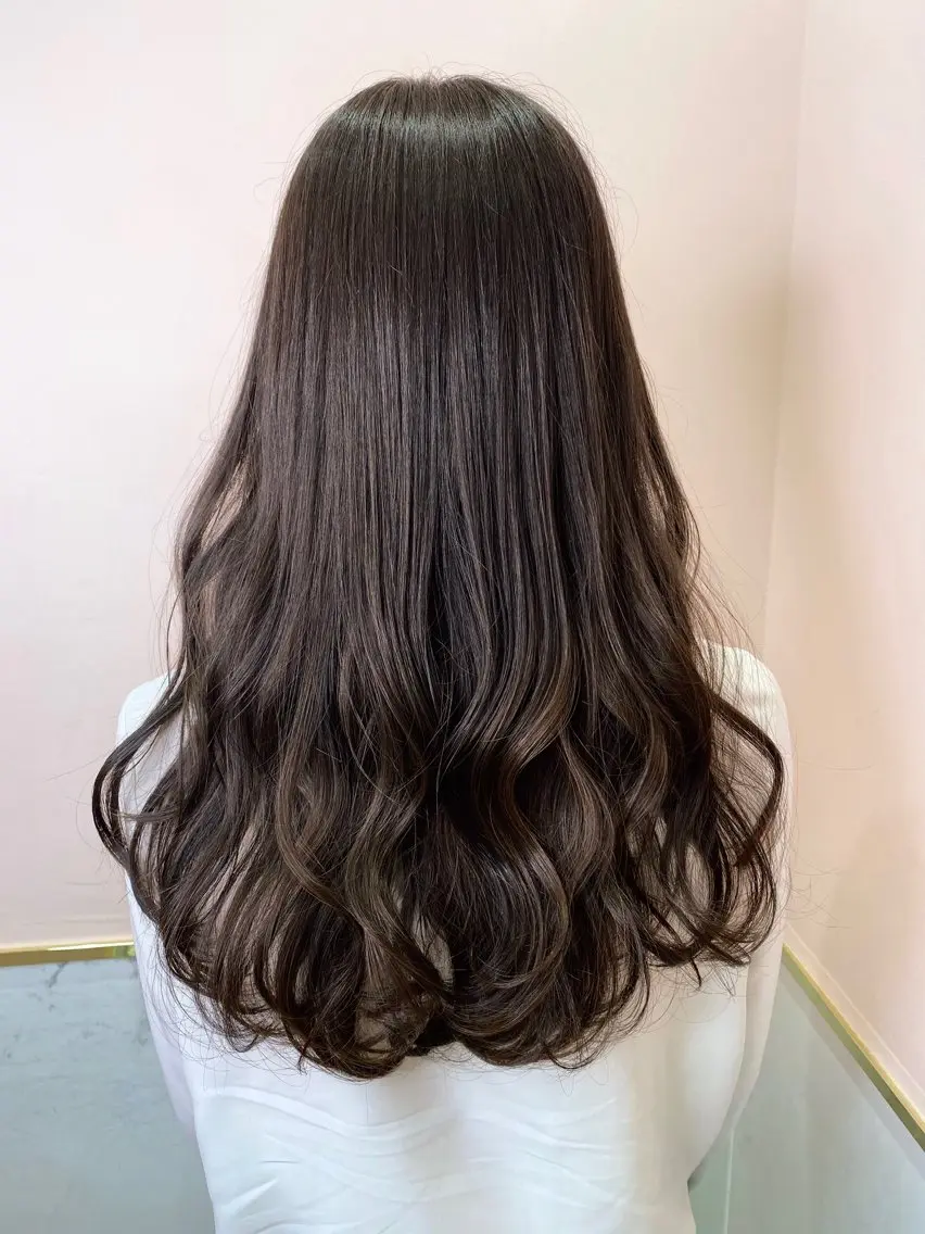 ロング カラー 髪質改善 トリートメント 韓国/ワンホンヘア 髪質改善/MaCoのヘアスタイル
