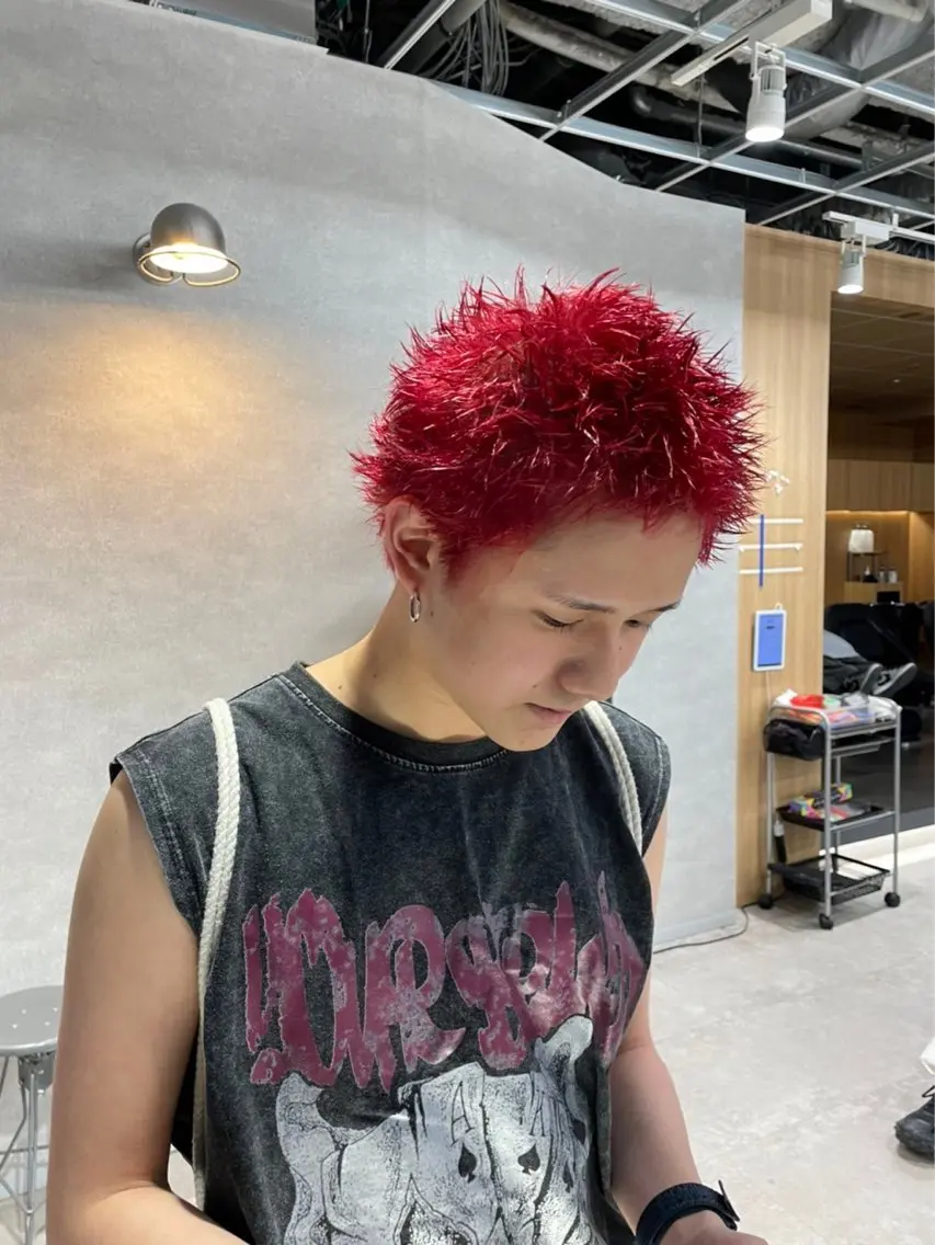 ショート カラー パーマ メンズ カット ヘッドスパ ヘアセット 🔥メンズ 特化🔥菊水皐暉🔥のヘアスタイル