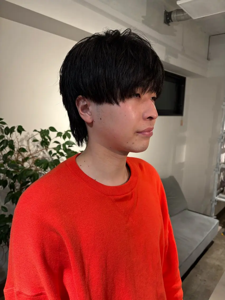 ショート パーマ メンズ センターパート ダウンパーマ フェザーパーマ カルマパーマ メンズ韓国風 名駅/フェザーパーマ 韓国ヘア/森岡のヘアスタイル