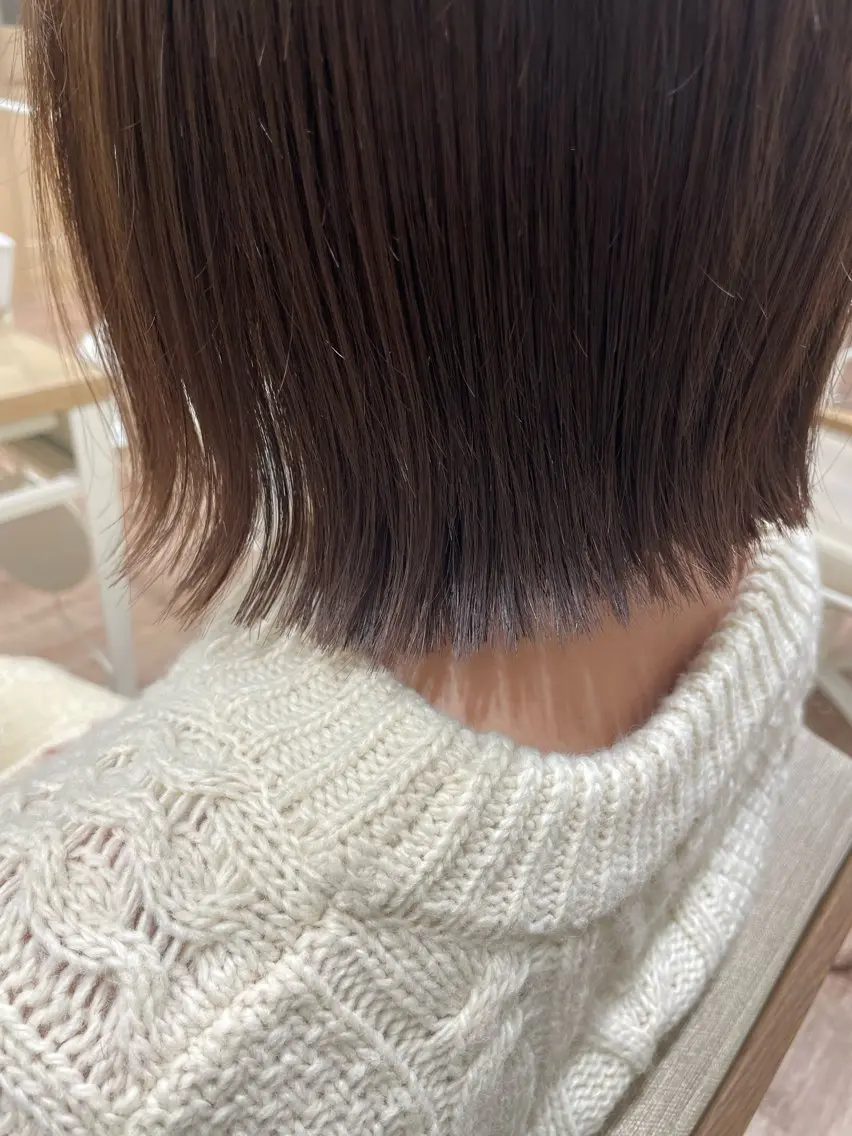 ミディアム 切りっぱなしボブ ボブ メンズカット/ ブリーチ/かほのヘアスタイル