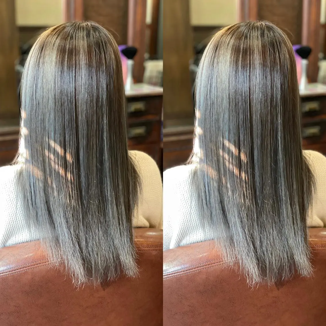 セミロング カラー ヘアアレンジ ブリーチ ハイライトカラー ハイライト 縮毛矯正 Hikari /京都駅美容室のヘアスタイル