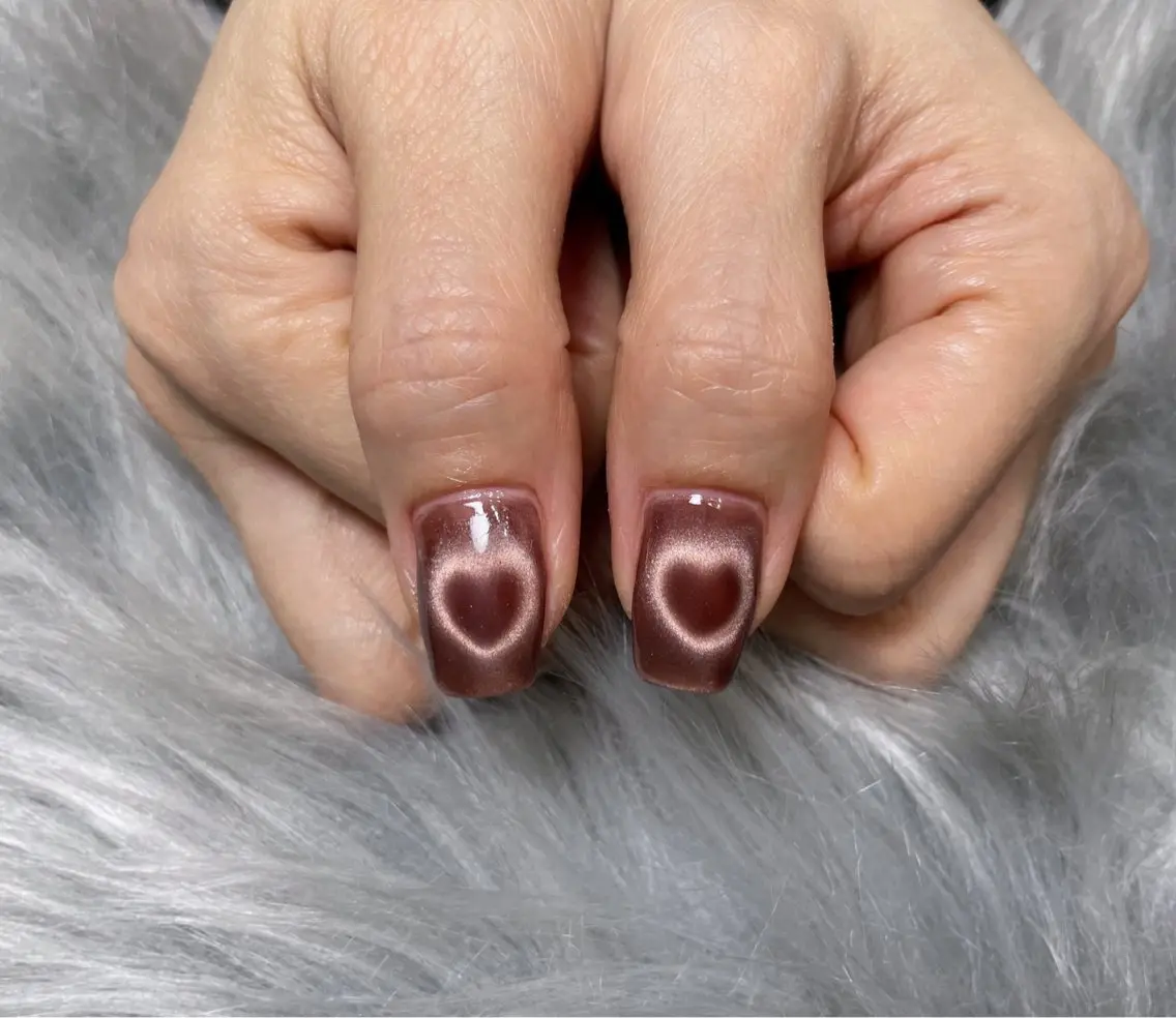 ネイル ジェルネイル ハート マグネットネイル パラジェル シンプルネイル ハンドネイル BLANC.nail yuuのネイルデザイン