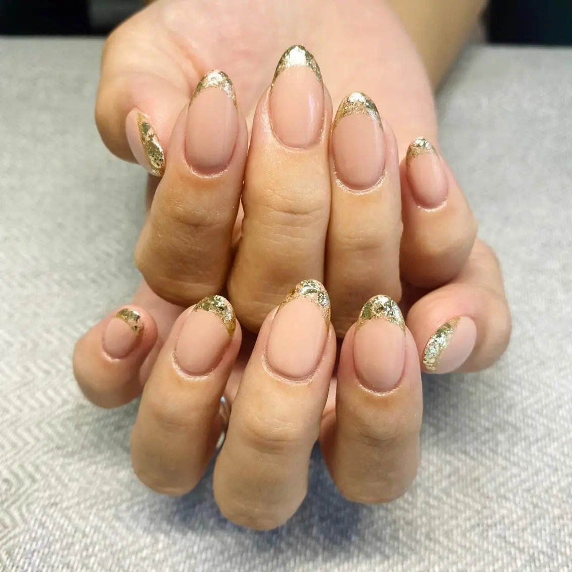 ネイル フレンチネイル ラメ(グリッター) nail salon あんびのネイルデザイン