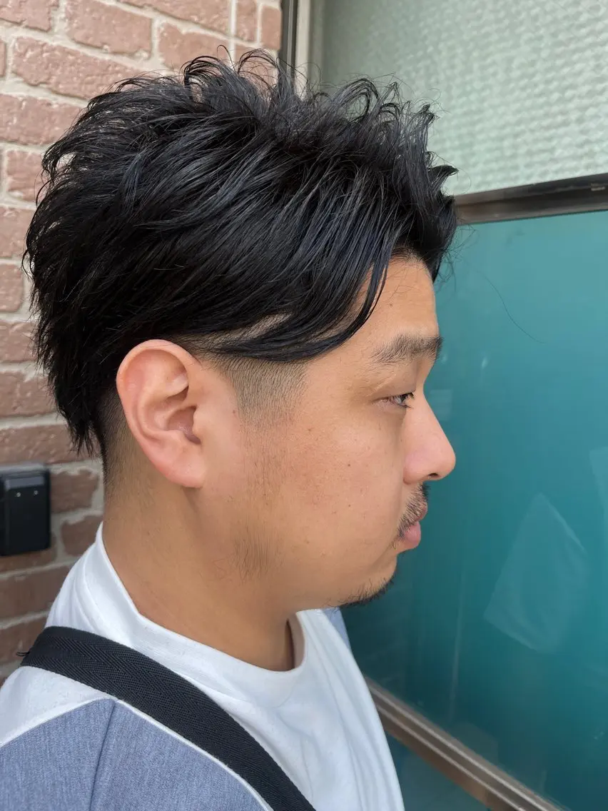ショート カラー パーマ ヘアアレンジ メンズ キッズ メンズブリーチ メンズハイライト メンズインナーカラー メンズ韓国風 ブリーチ 久木原 ゆりのヘアスタイル