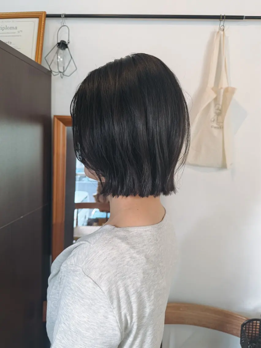 ショート ボブ くびれヘア カット トリートメント 【韓国レイヤー特化 ハッシュカット】のヘアスタイル