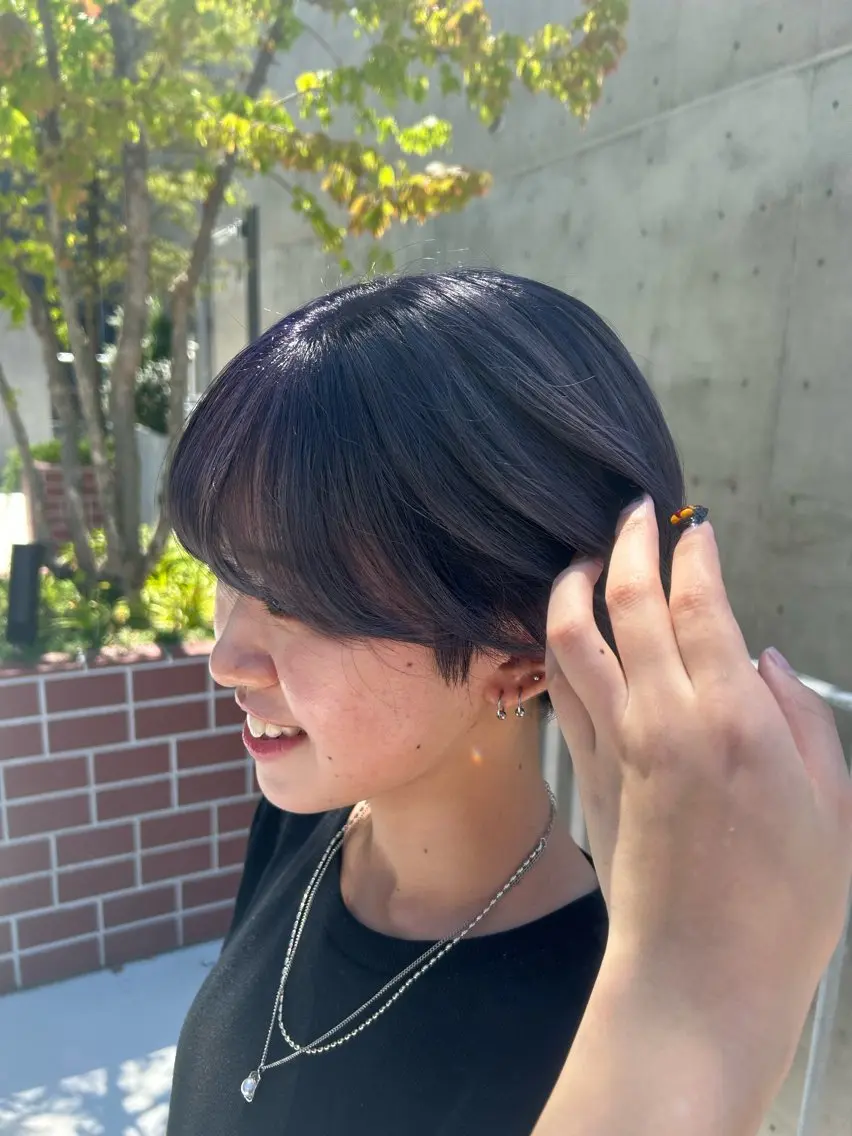 カラー ブルーカラー ブルーラベンダー ラベンダーカラー 中村 真珠のヘアスタイル